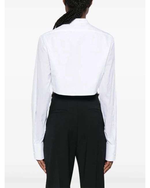 Tom Ford Cropped Blouse in het White