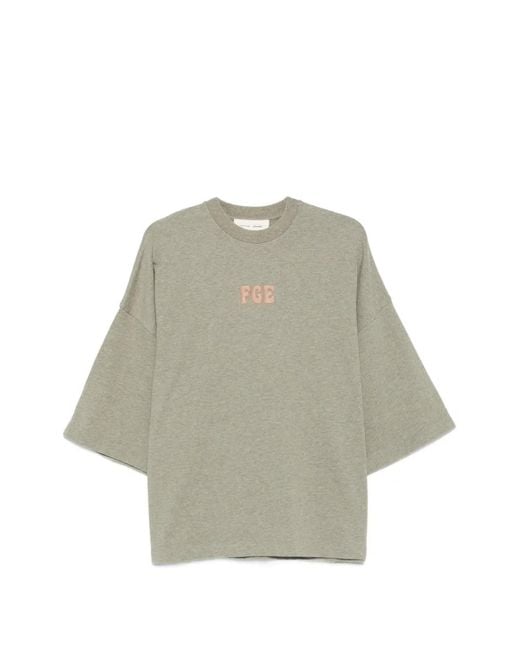 Fear Of God Natural Logo-Print Round-Neck T-Shirt for men