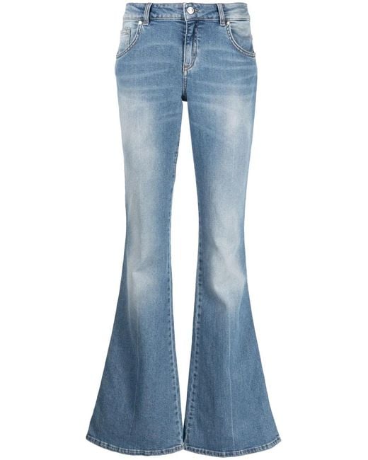 Blumarine Blue Low-Rise Bootcut Jeans