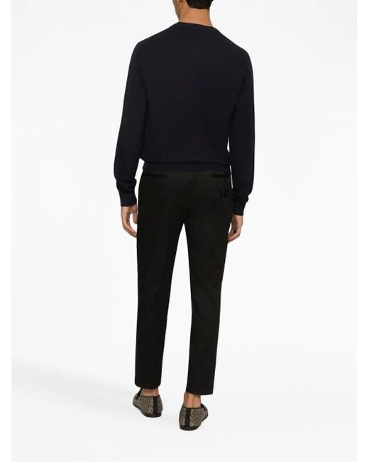 Pantalones de vestir con logo en relieve Dolce & Gabbana de hombre de color Black