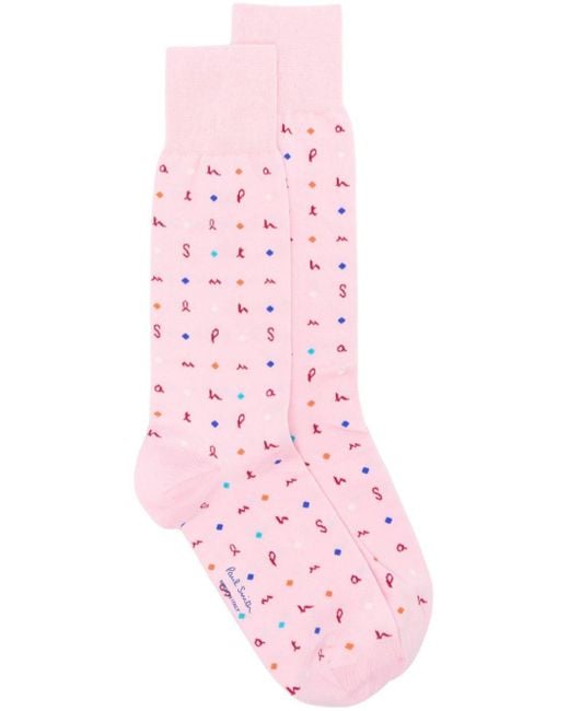 Paul Smith Pink Ernest Letters Cotton-blend Socks for men