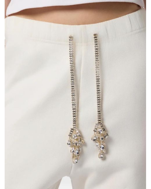 Philipp Plein White Crystal-Embellished Track Pants