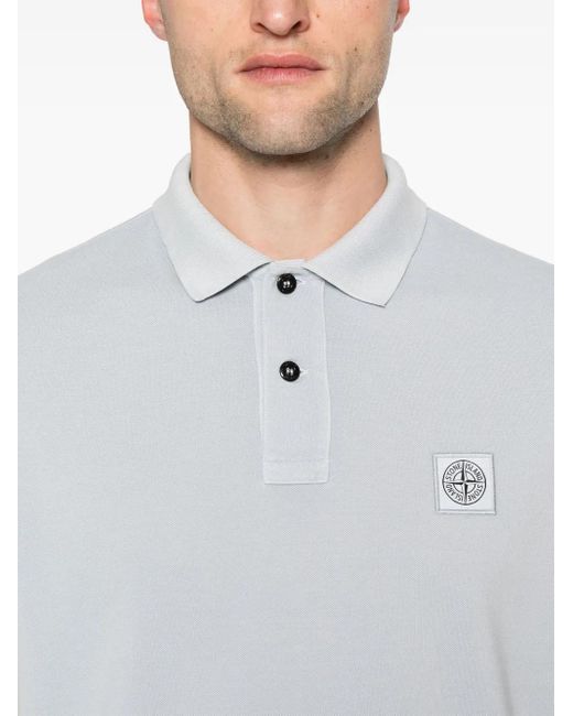 Stone Island Katoenen Poloshirt Met Compass-Logopatch in het White voor heren