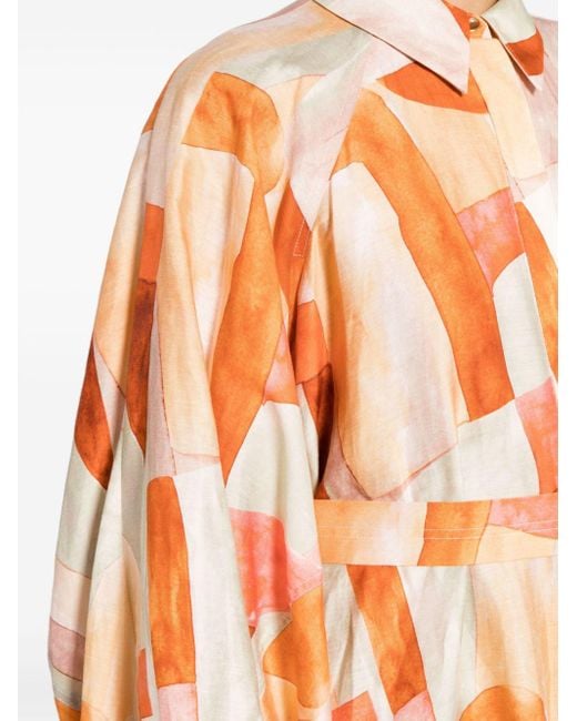Robe courte Mcleod à imprimé graphique Acler en coloris Orange
