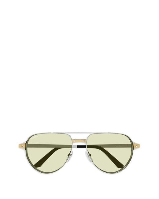 Cartier Metallic Pilot-Frame Sunglasses for men