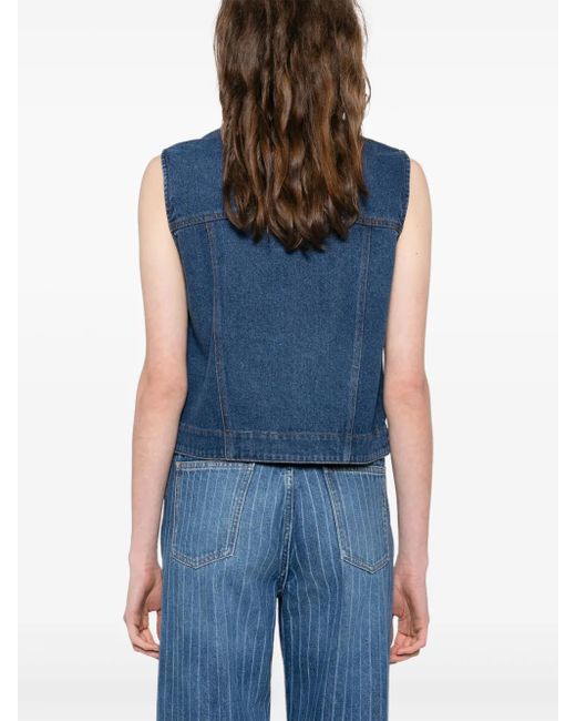 Sandro Blue Denim Waistcoat