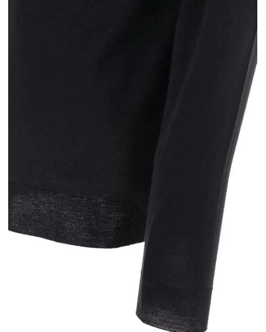 メンズ John Smedley ロングスリーブ ポロシャツ Black