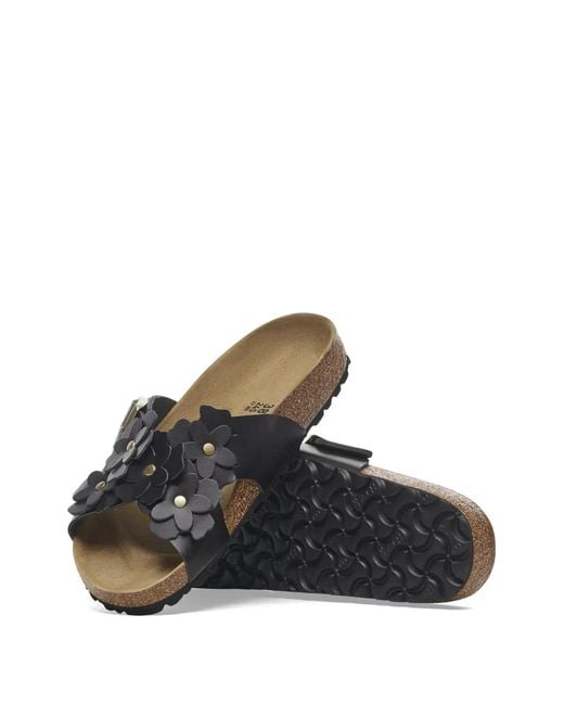 Birkenstock Black Siena Flower-Embellished Sandals