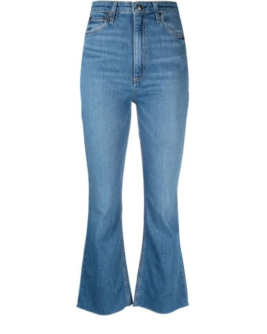 Rag & Bone Blue Casey Flared Cropped Jeans