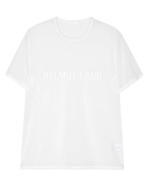 Camiseta translúcida con logo estampado Helmut Lang de color White