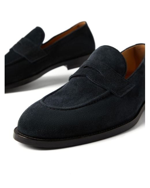 Brunello Cucinelli Black Low-heel Suede Loafers for men
