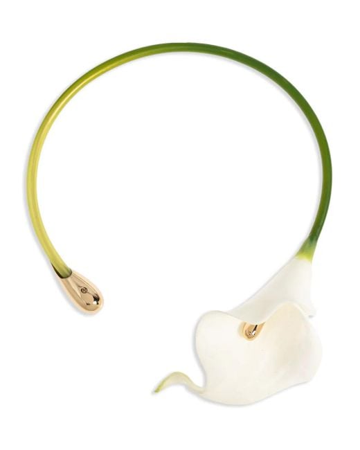 Cult Gaia White Calla Lily Choker Necklace