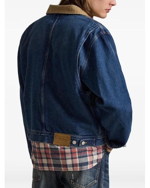 Polo Ralph Lauren Blue Corduroy-Collar Denim Jacket for men