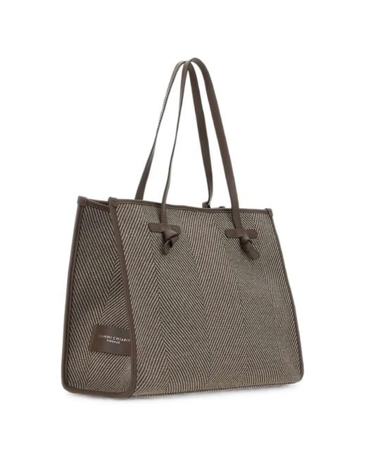 MARCELLA CLUB Brown Marcella Herringbone-Pattern Tote Bag