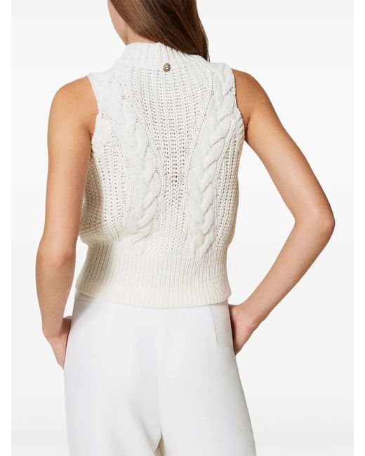 Twinset White Knitted Vest