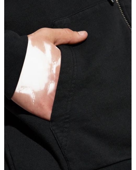 44 Label Group Black Zip-Up Cotton Hoodie for men