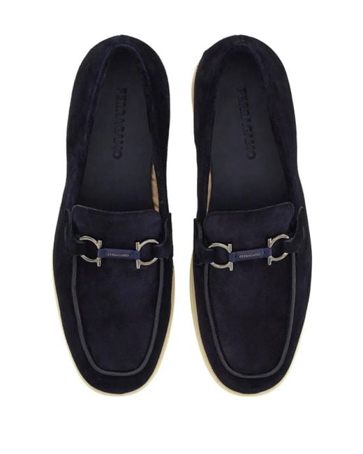 Ferragamo Blue Cosimo Heb Moccasin. Ga Step Loafer for men
