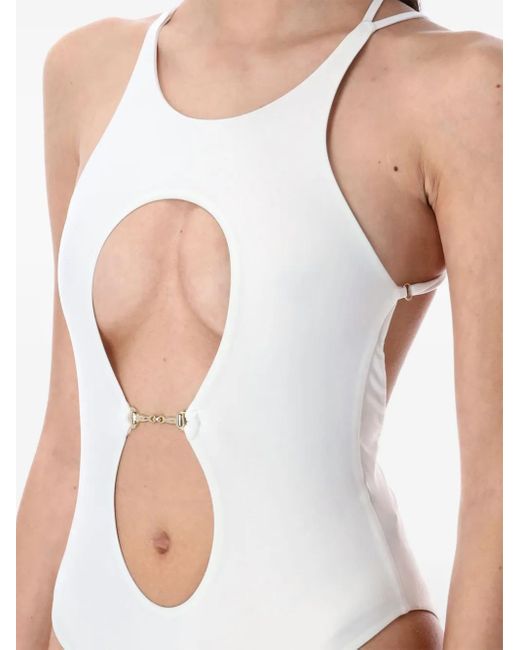Swim By Di White Cut-Out Swimsuit