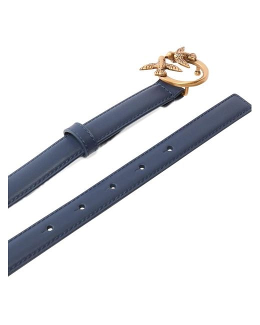 Pinko Blue Love Berry Buckle Leather Belt