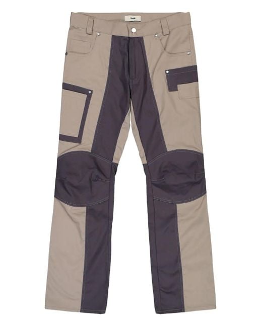 GmbH Gray Knee-Patch Cargo Pants for men