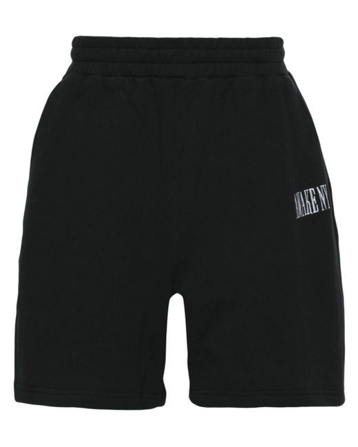 AWAKE NY Black Logo-embroidered Track Shorts for men