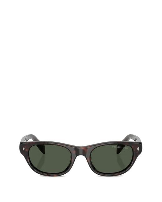 Prada Green Triangle-Detail Sunglasses