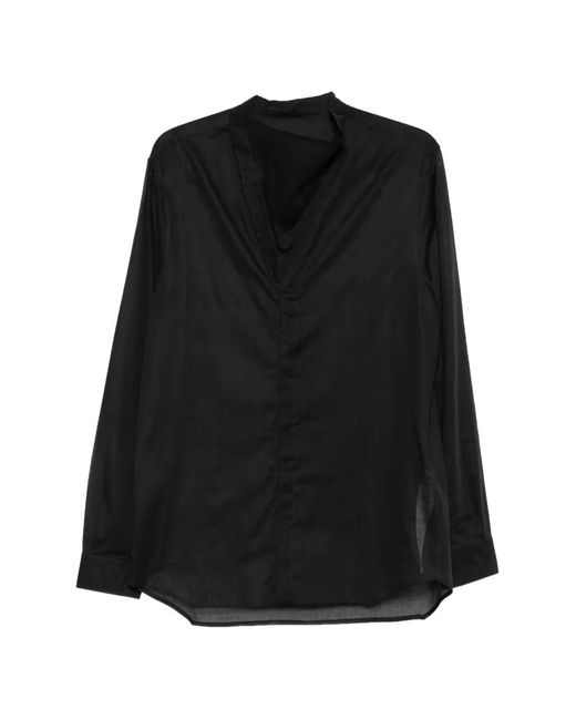 Rick Owens Black Chemise Island À Empiècement Transparent for men