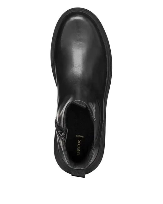 Geox Black Leather Chelsea Boots