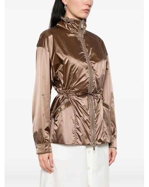 Moorer Brown Eolia Zip-Fastening Jacket