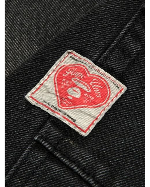 Aape By A Bathing Ape Black Logo Trousers for men