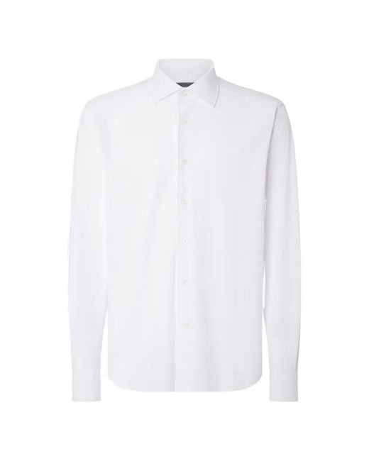Corneliani White Chemise À Boutonnière Sur Le Devant for men