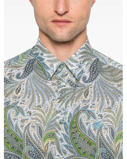 メンズ Etro ペイズリー シャツ Blue