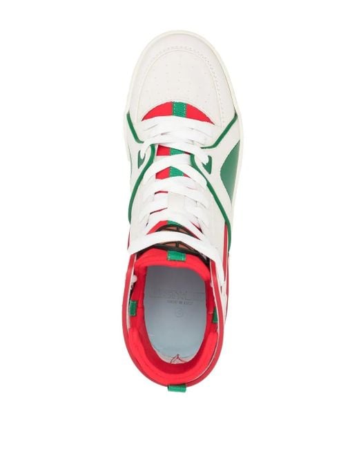 Just Don Natural Panelled Leather Sneakers for men