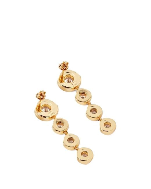 Yoj Metallic Carlo Crystal Drop Earrings