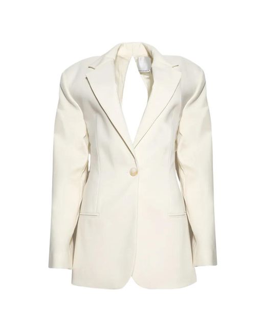 Christopher Esber White Bow-Back Twill Blazer