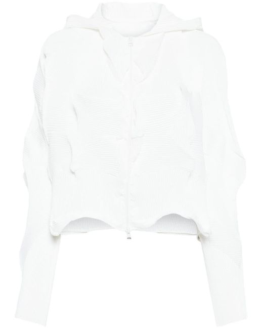 JNBY White Striped Asymmetric Jacket