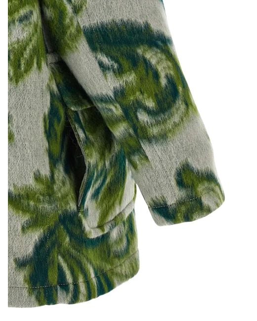 Abrigo estampado con cierre de botón de trenca Etro de color Green