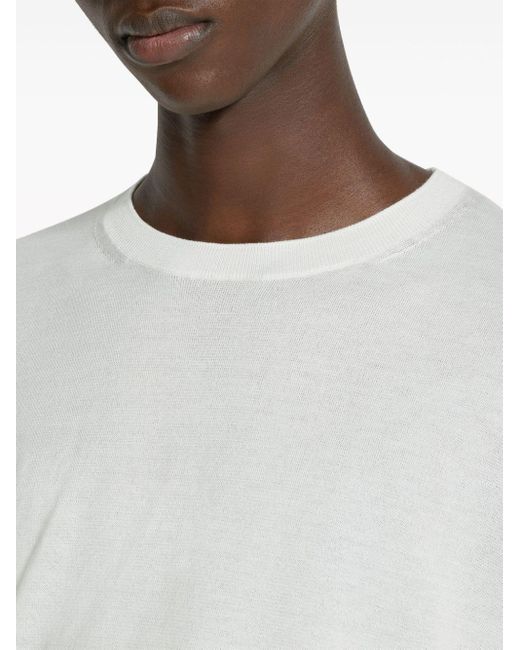 Zegna White Crew-neck Cotton T-shirt for men