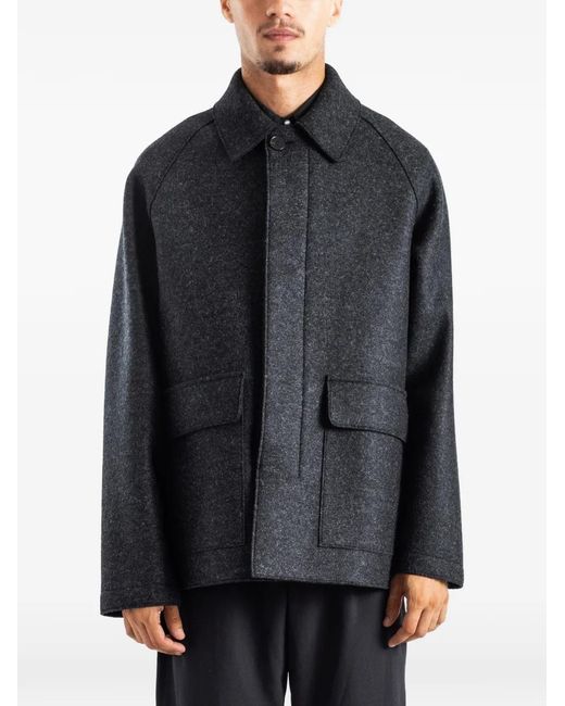 Harris Wharf London Gray Pressed-Wool Country Jacket for men