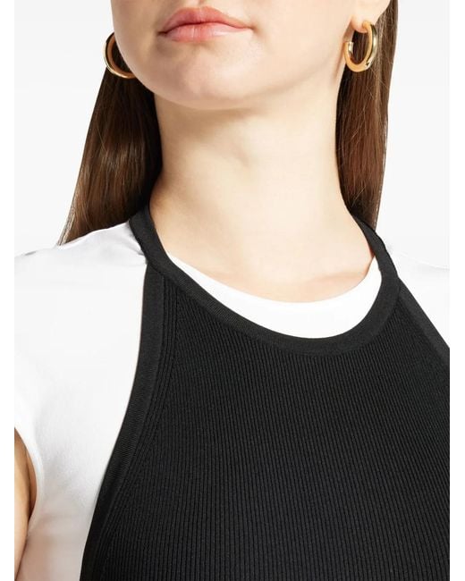Ferragamo Black Two-Piece Layered Top