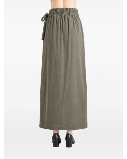 Casey Casey Green Wrap-Style Drawstring Midi Skirt