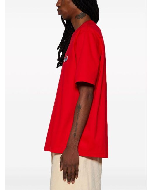 Lanvin Katoenen T-shirt Met Logoprint in het Red voor heren