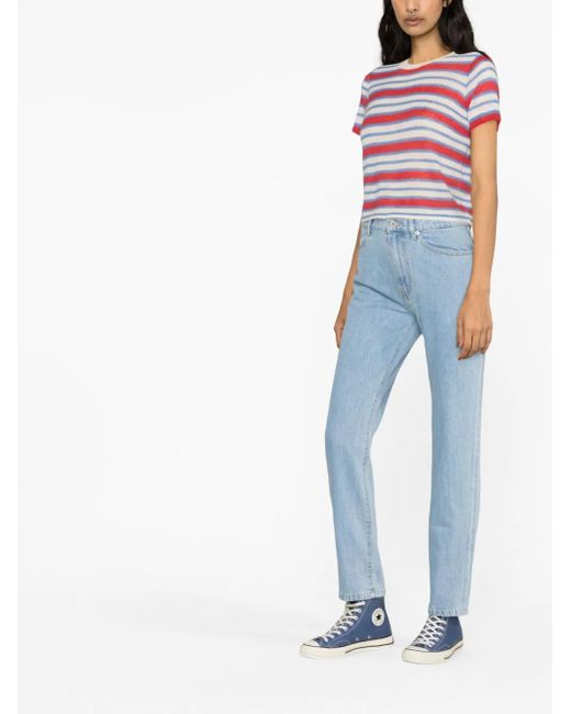 KENZO Blue Asagao Straight-Leg Jeans