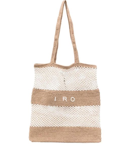 IRO Gestreepte Shopper in het Natural