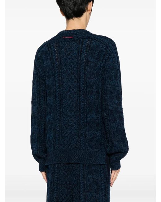 Marni Blue Cable-Knit Cotton Jumper for men