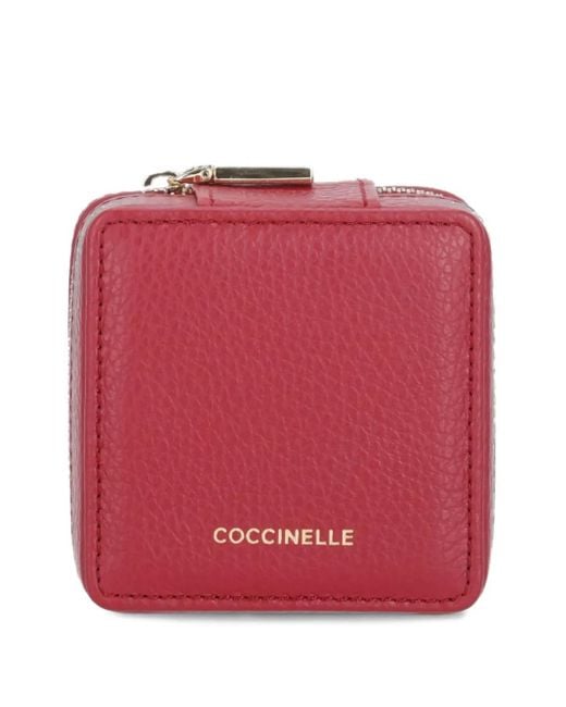 Coccinelle Red Pebbled Leather Jewelry Box