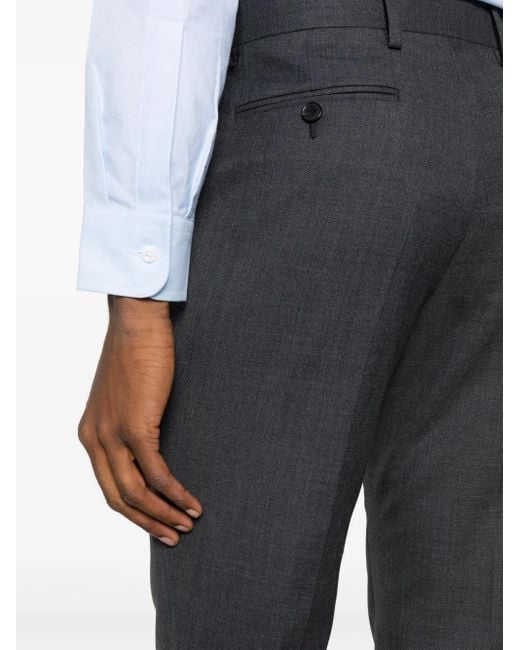 Fursac Black Virgin Wool Tailored Trousers for men