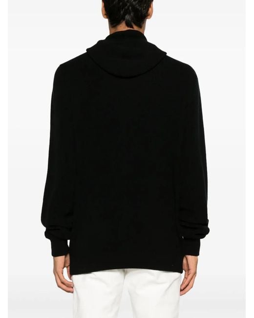 Roberto Collina Black Fine-Ribbed Bomber Jacket for men