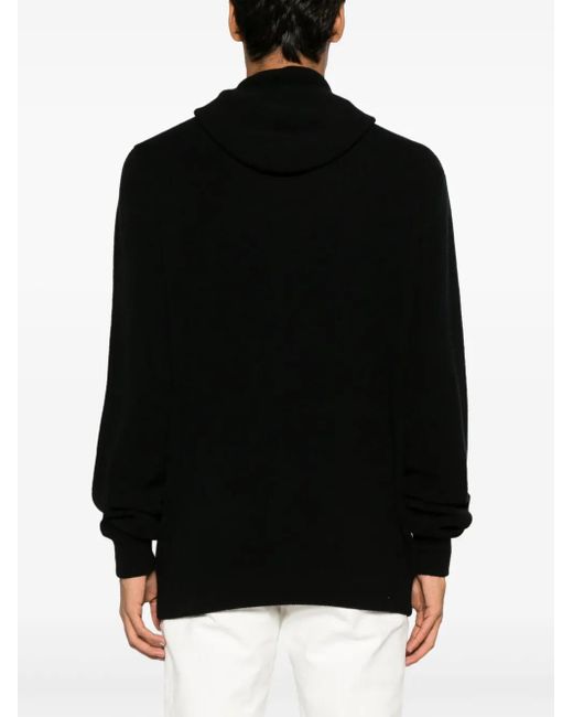 Roberto Collina Black Fine-Ribbed Bomber Jacket for men