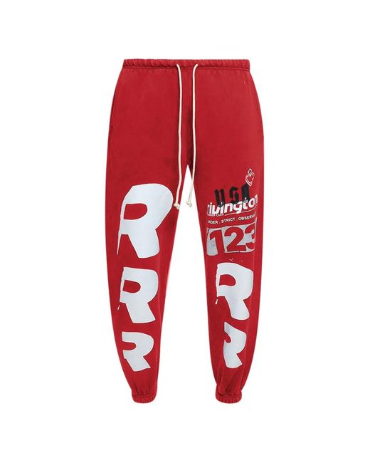 RIVINGTON roi Rebis Red Membership Uso Enemy Graphic-Print Trousers for men